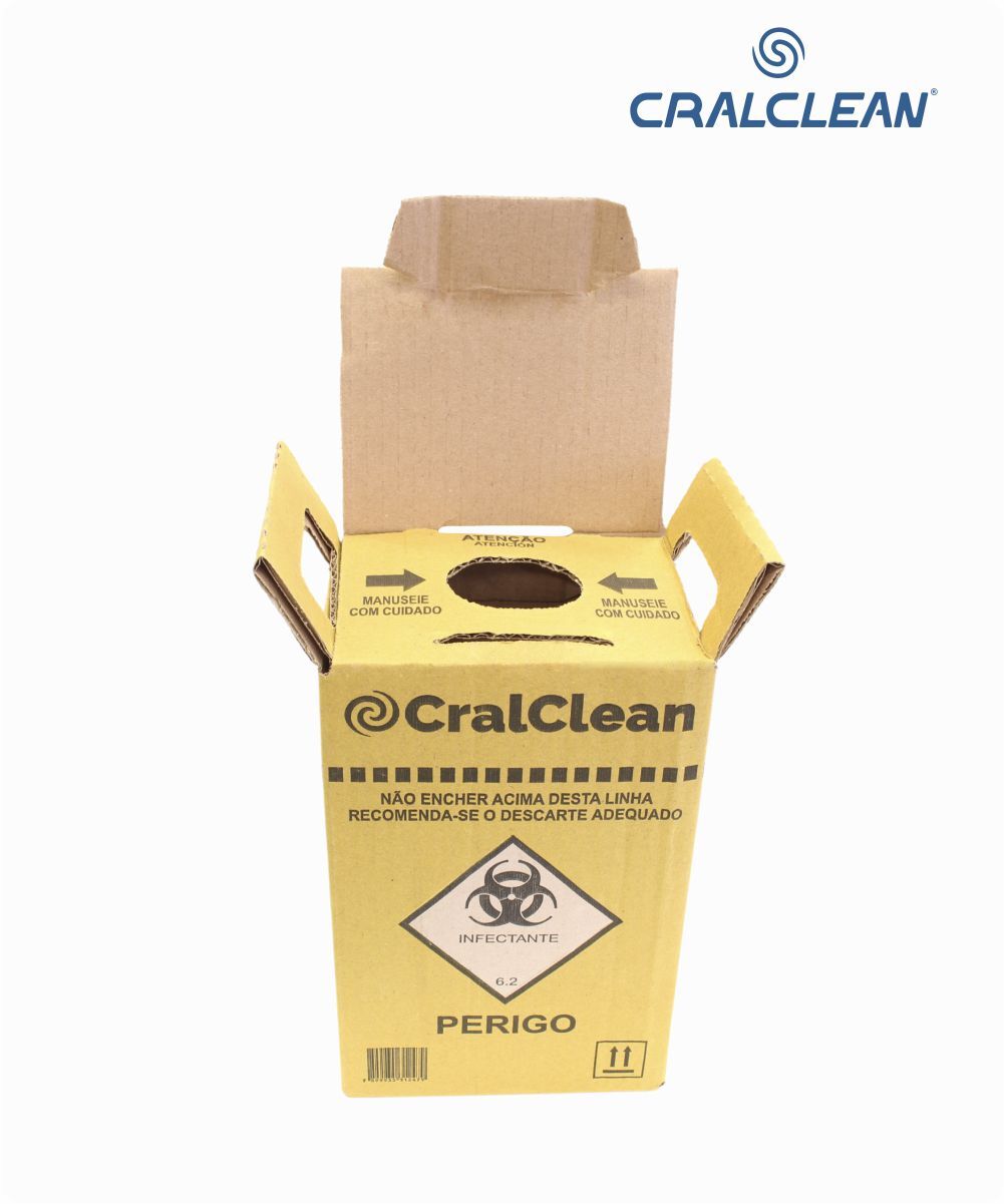 Coletor de papelão para perfurocortantes 3 litros